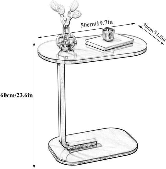C-Shaped Sofa Side Table