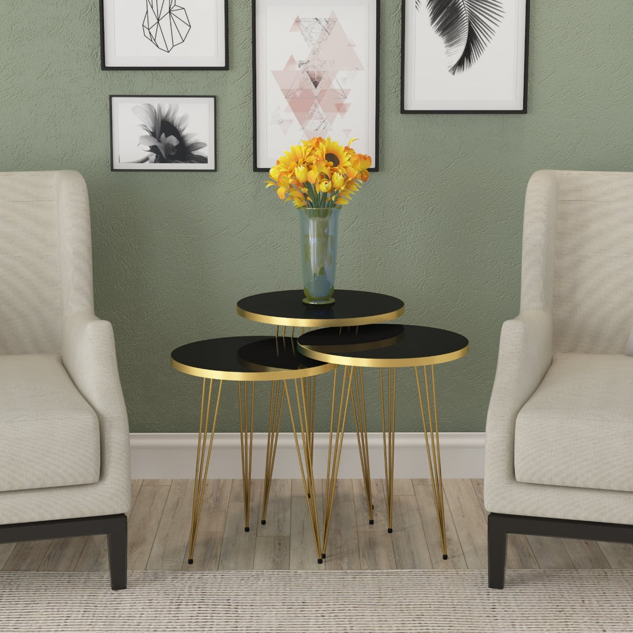 3 in 1 Modern Coffee Table Set – Stylish Nesting End & Side Tables (Pack of 3)