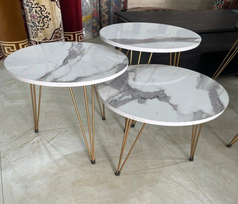 3 in 1 Modern Coffee Table Set – Stylish Nesting End & Side Tables (Pack of 3)