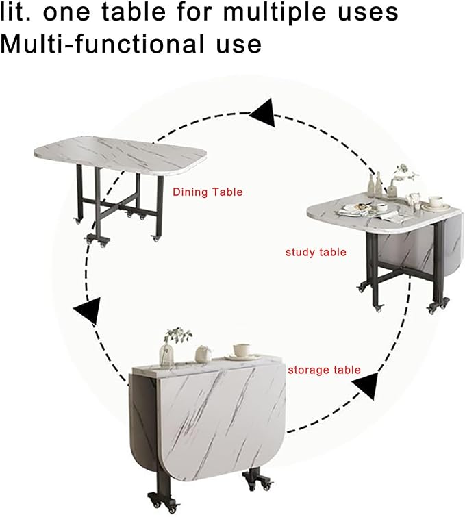Multifunctional Folding Dining Table – Extendable, Removable & Stylish
