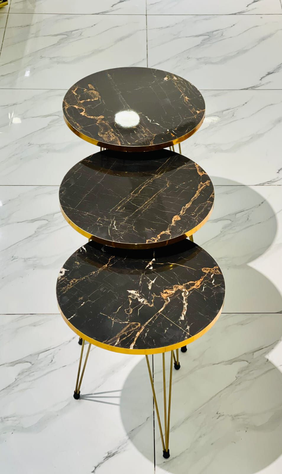 3 in 1 Modern Coffee Table Set – Stylish Nesting End & Side Tables (Pack of 3)