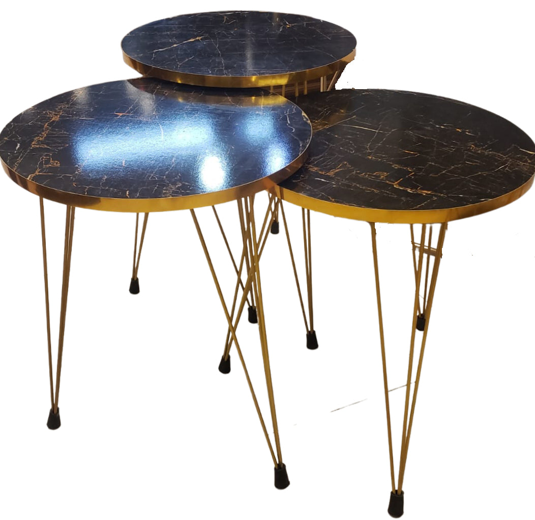 3 in 1 Modern Coffee Table Set – Stylish Nesting End & Side Tables (Pack of 3)