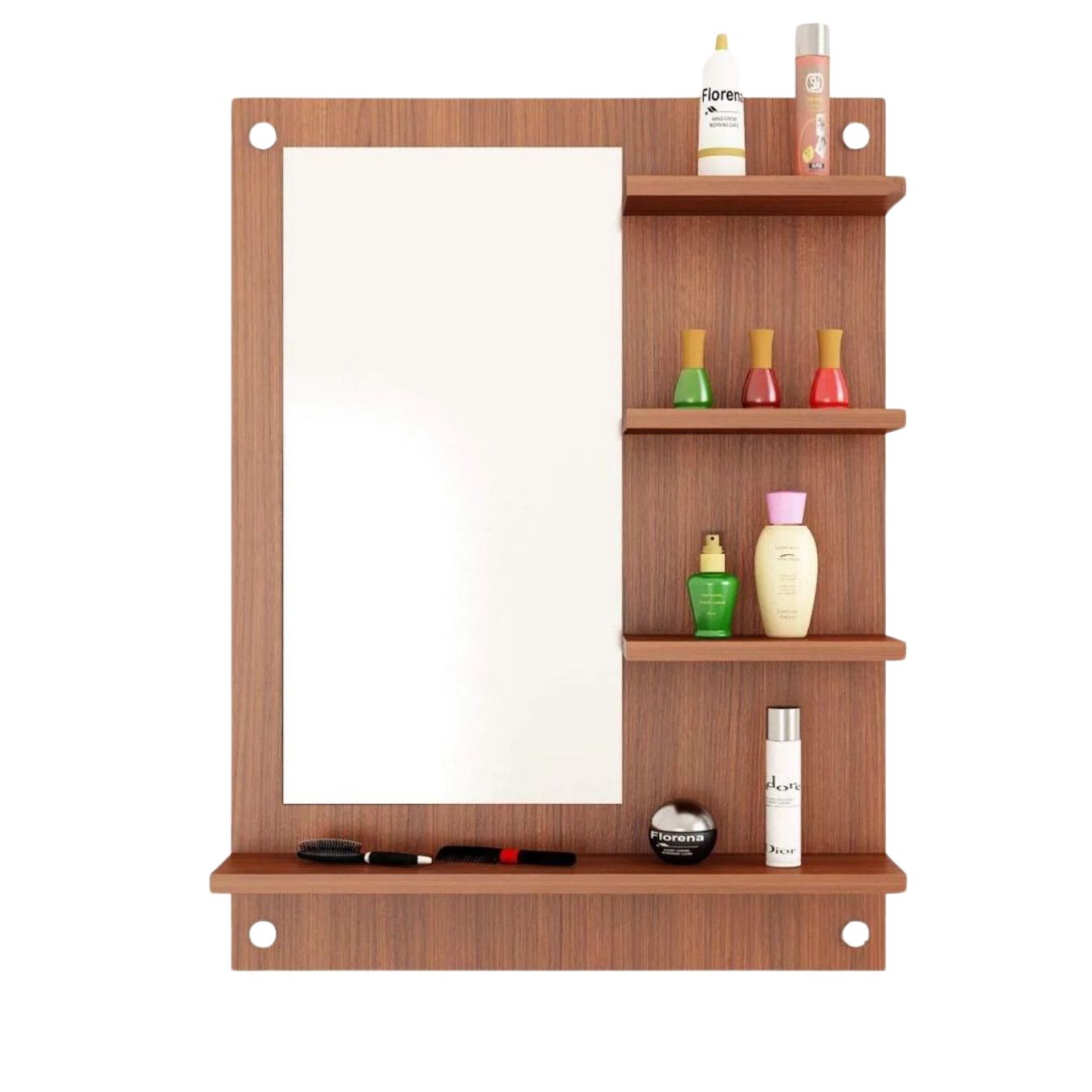 Wall Mounted Dressing Table Wall ( Mirror With Shelves )