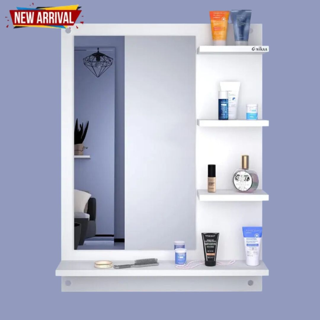 Wall Mounted Dressing Table Wall ( Mirror With Shelves )