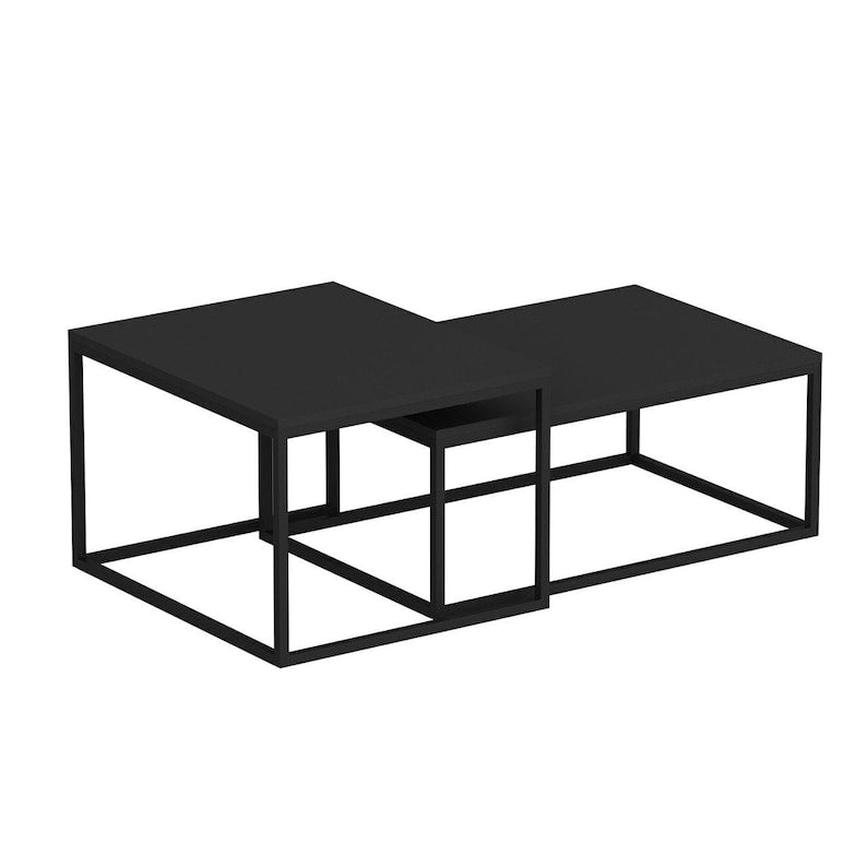 Elegant Square Wooden Center Table | Set of 2