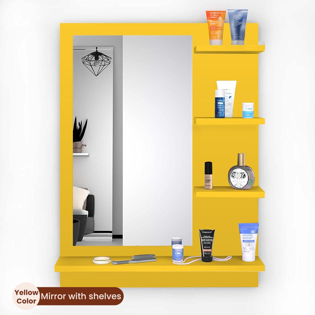 Wall Mounted Dressing Table Wall ( Mirror With Shelves )